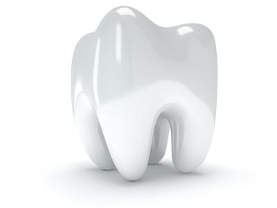 An animated white tooth